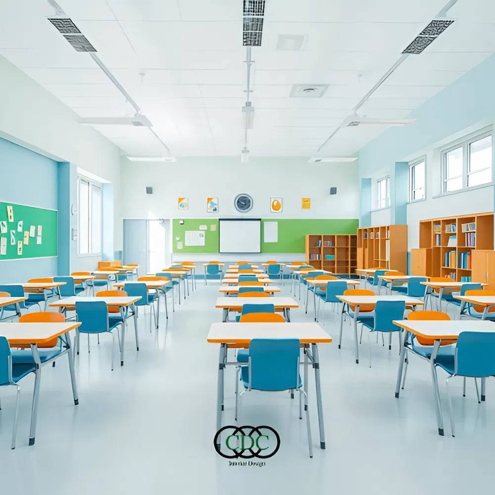 màu sắc nội thất trường học 