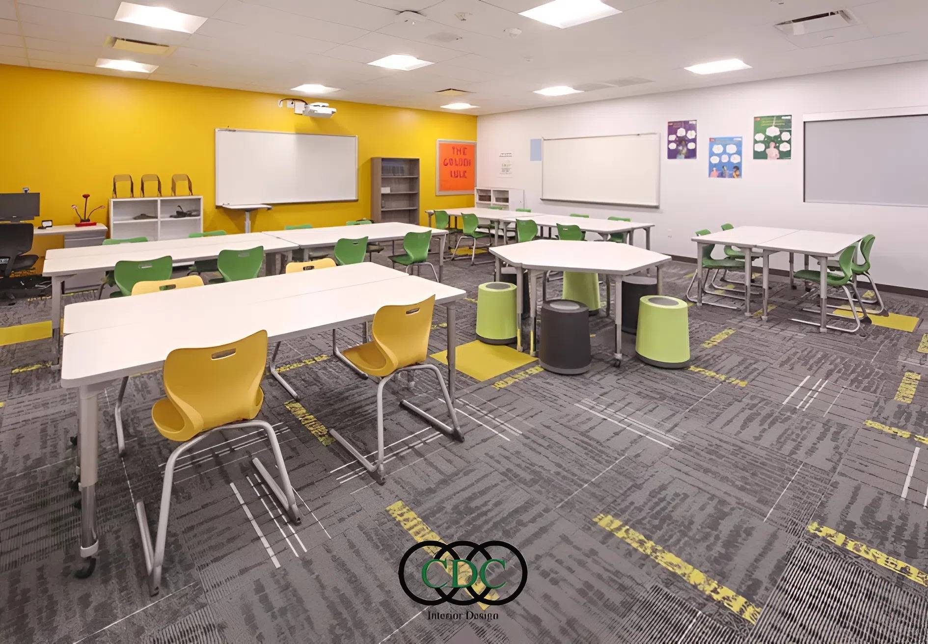 màu sắc nội thất trường học 