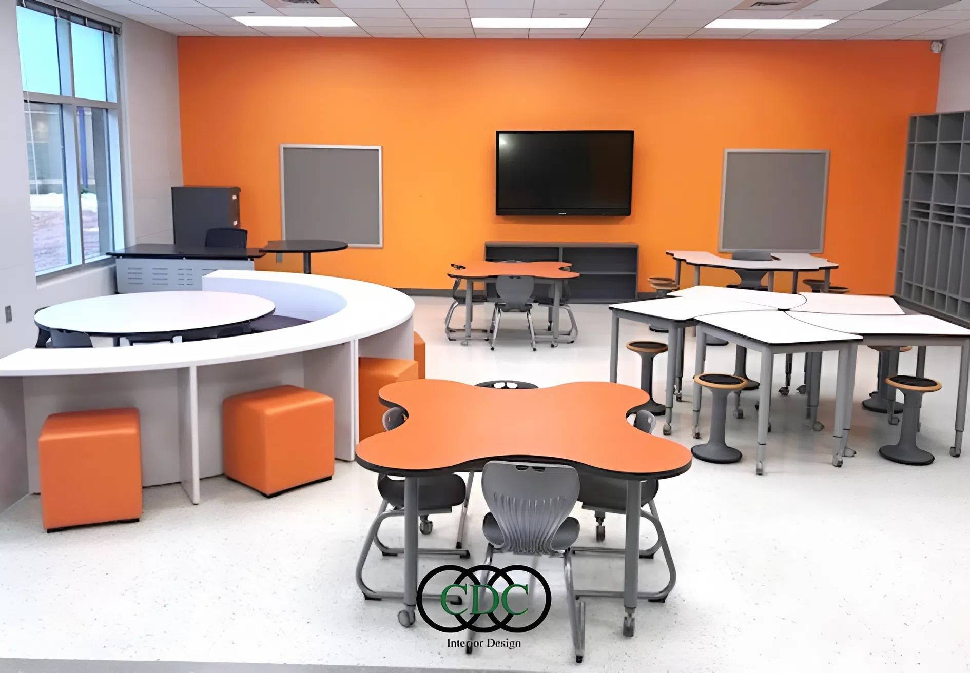 màu sắc nội thất trường học 