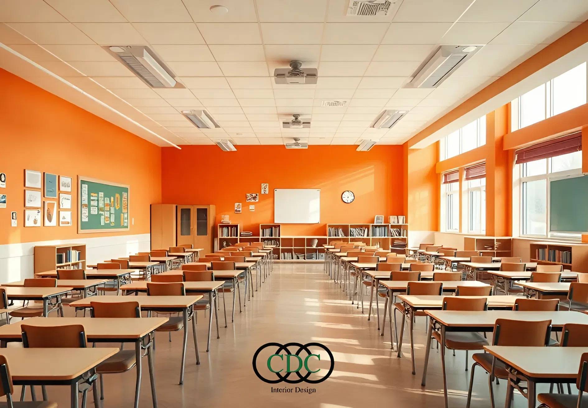 màu sắc nội thất trường học 