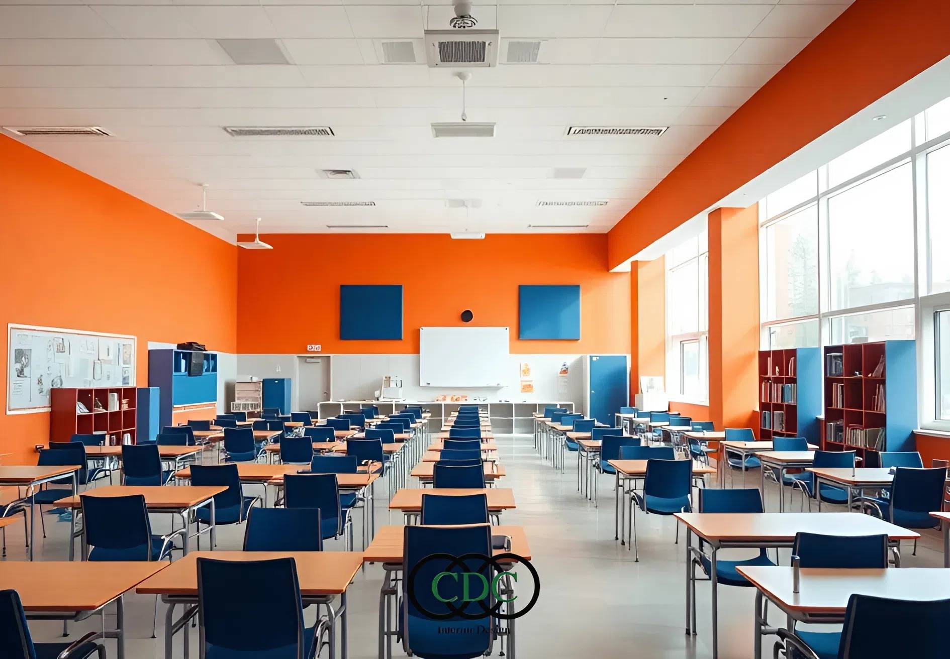 màu sắc nội thất trường học 
