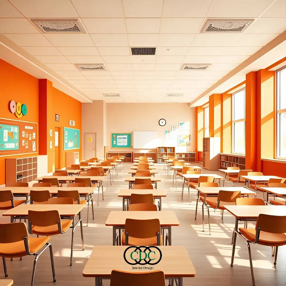 Màu sắc nội thất trường học 