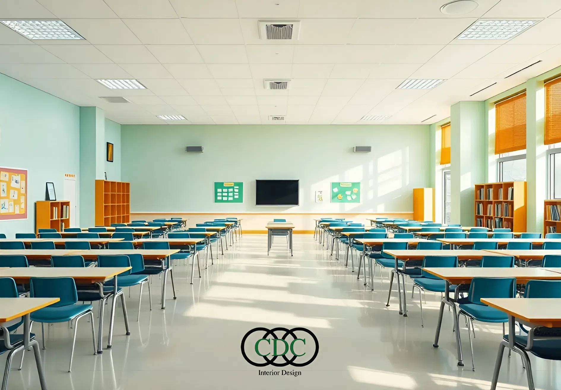 màu sắc nội thất trường học 