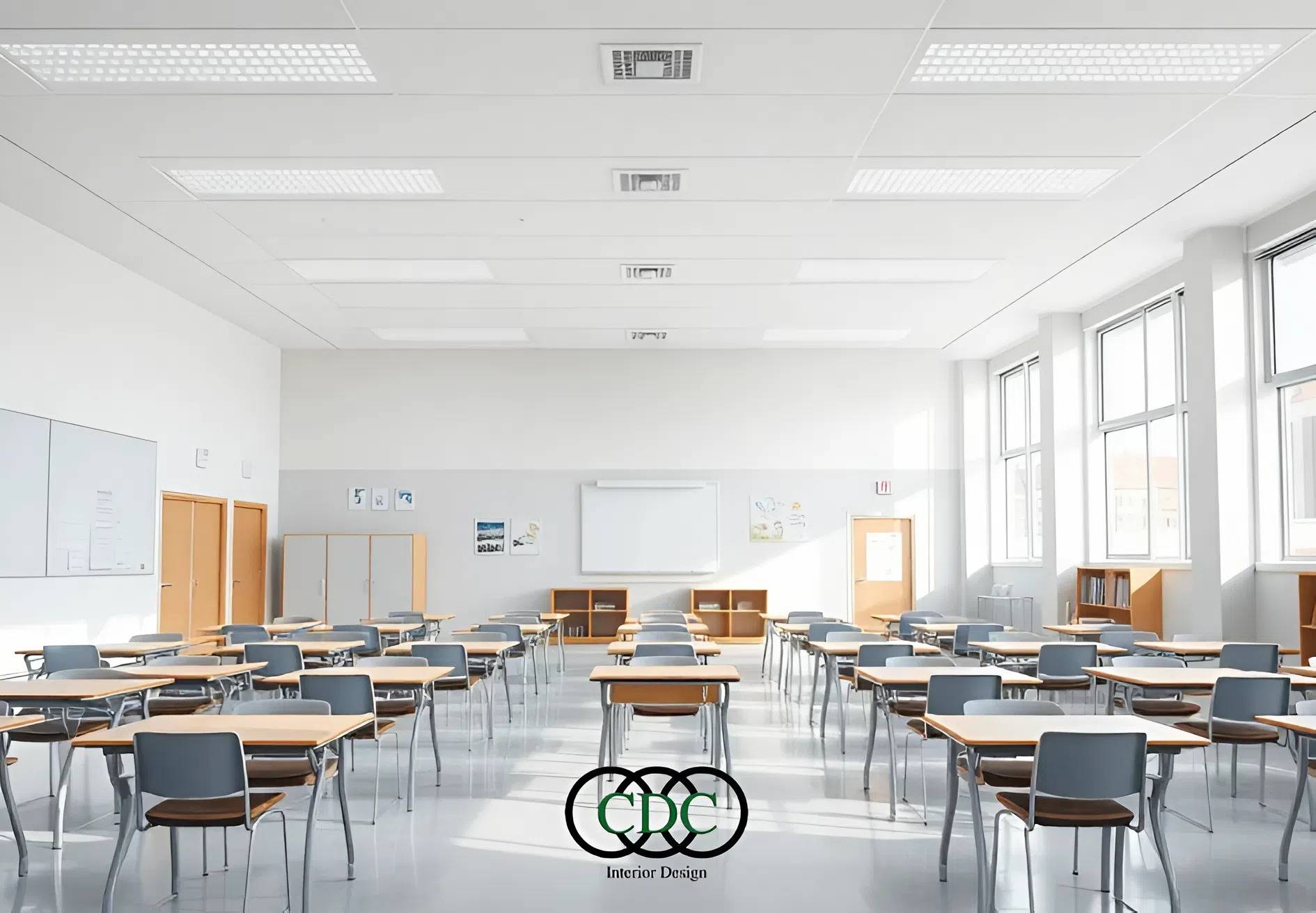 màu sắc nội thất trường học 