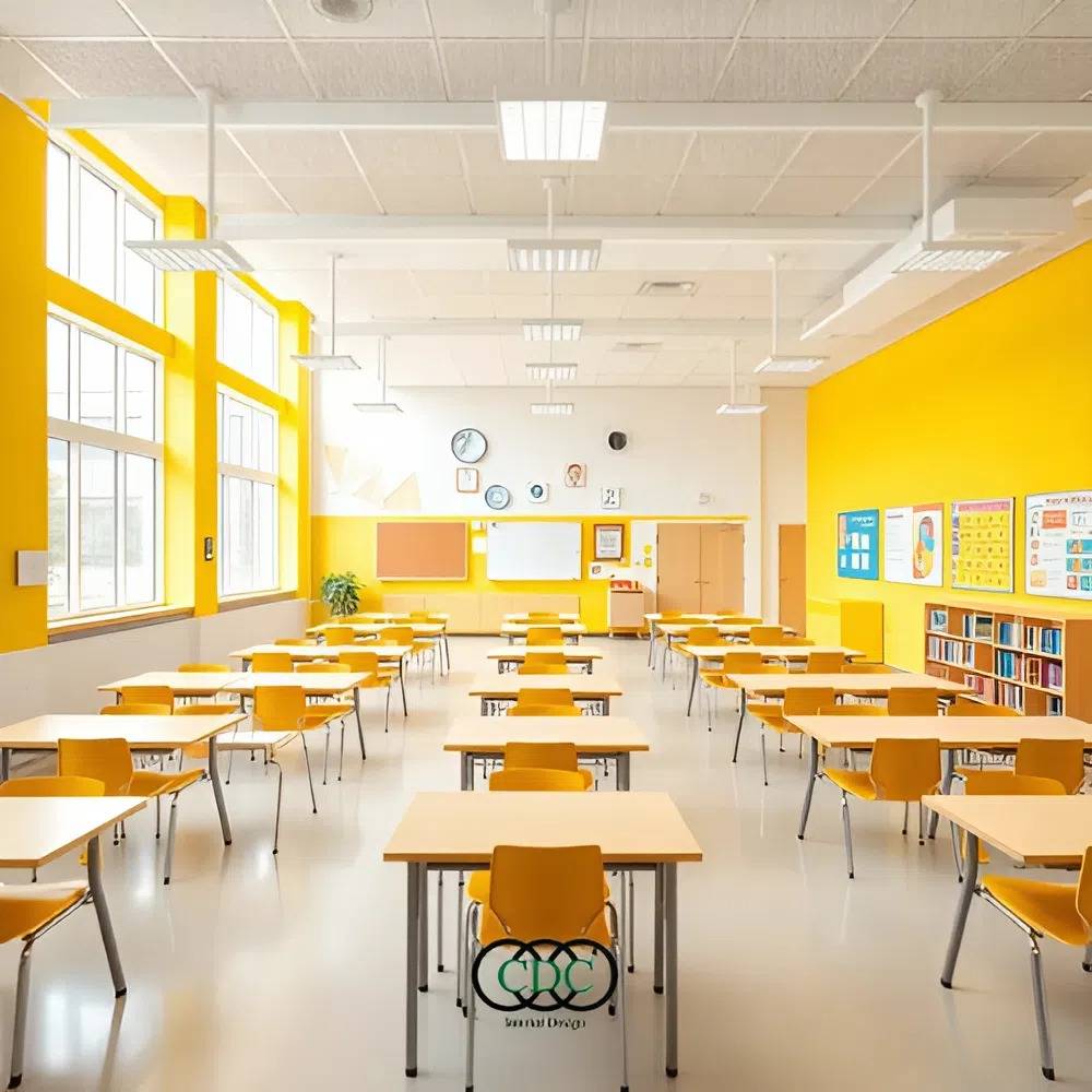 màu sắc nội thất trường học 