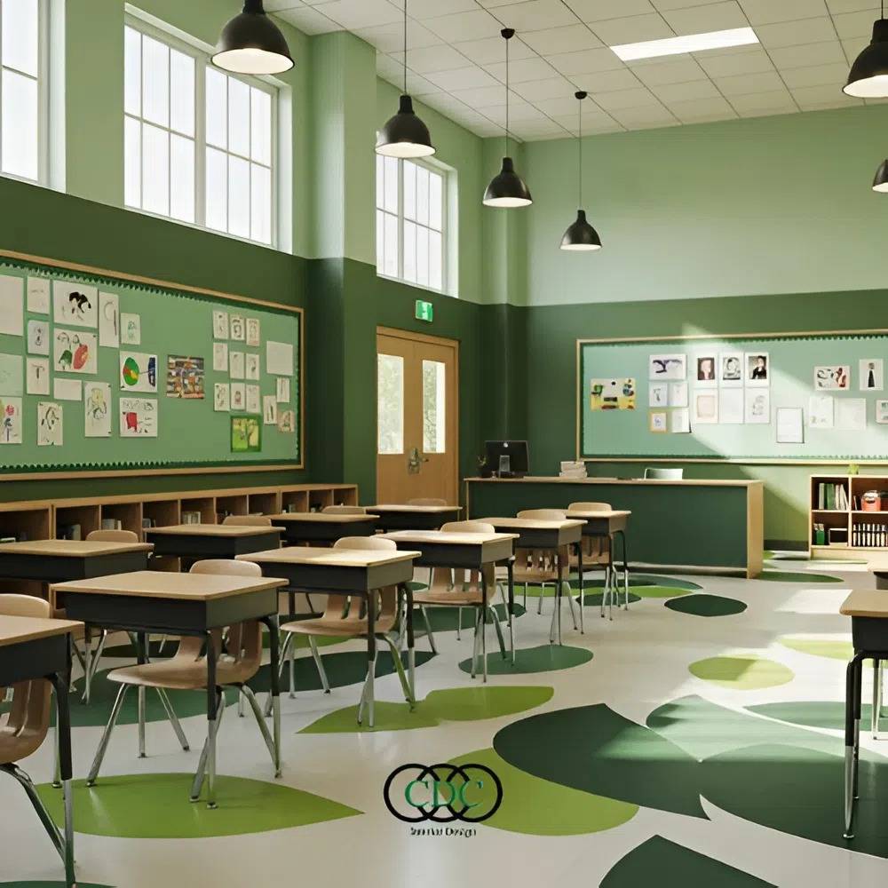 màu sắc nội thất trường học 