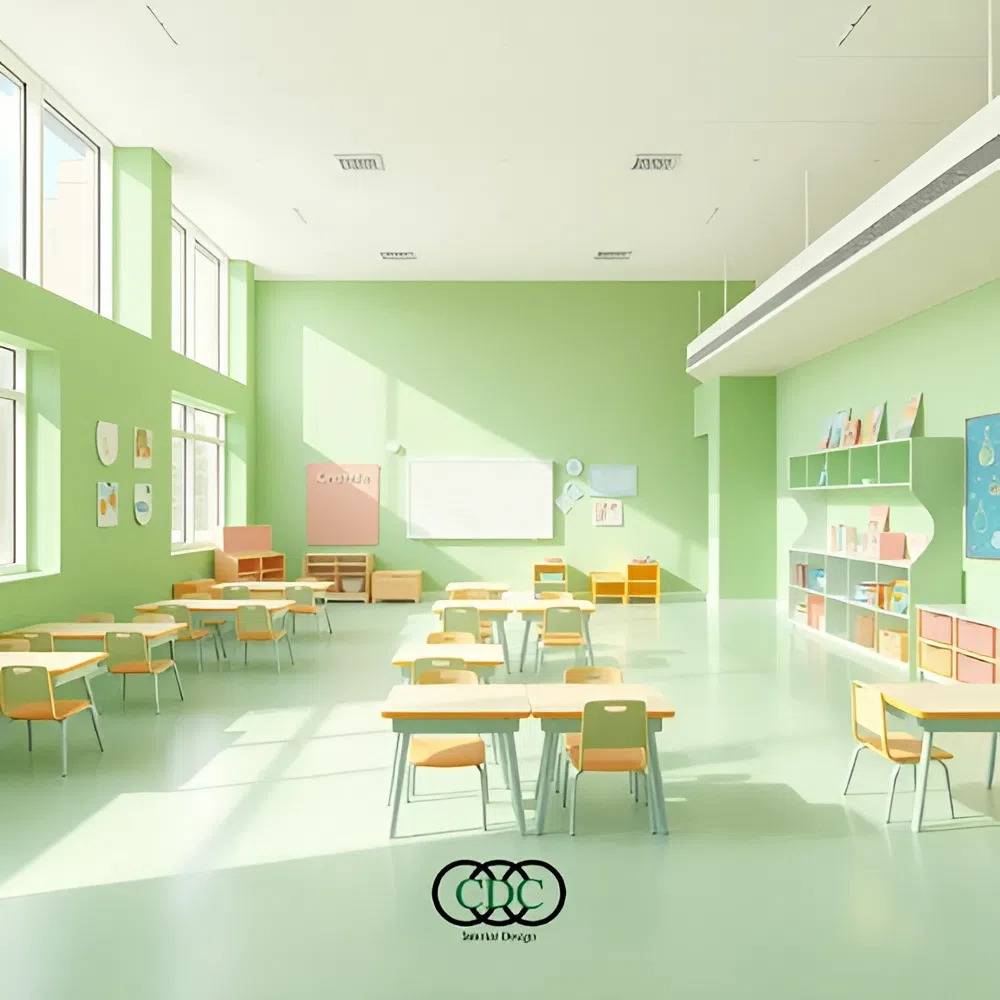màu sắc nội thất trường học 
