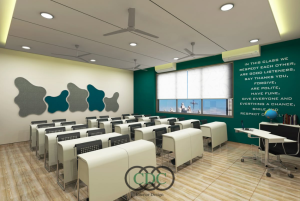 Thiết kế nội thất phòng học tại trung tâm tiếng Anh