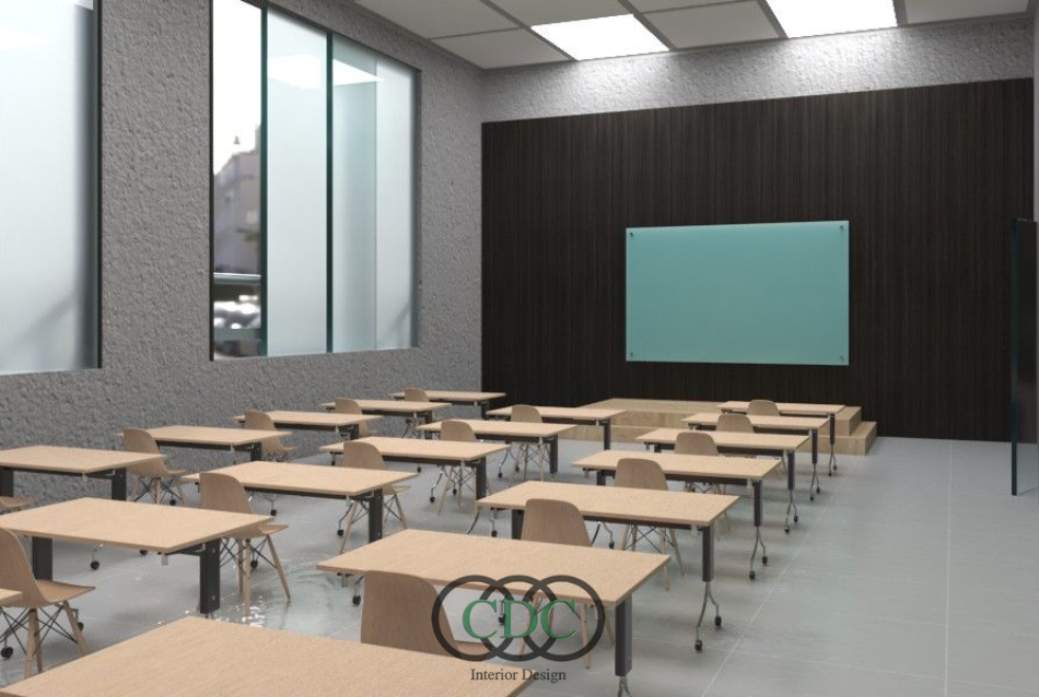 Thiết kế nội thất phòng học tại trung tâm tiếng Anh