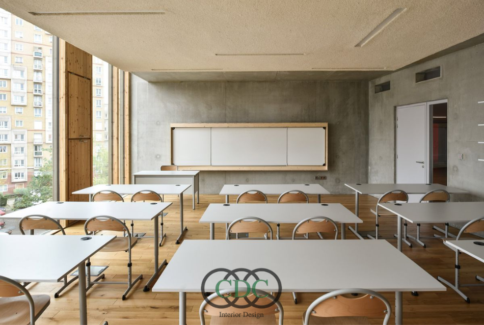 Thiết kế nội thất phòng học tại trung tâm tiếng Anh