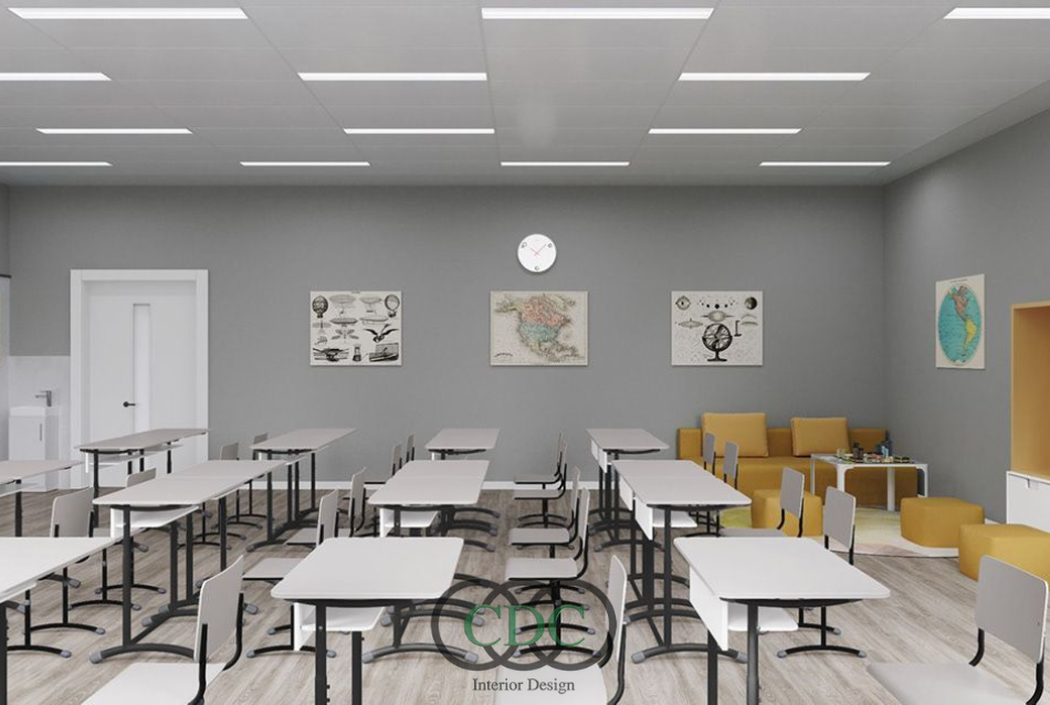 Thiết kế nội thất trung tâm đào tạo trong shophouse