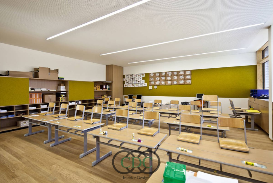 Thiết kế nội thất trường THCS trong tòa nhà
