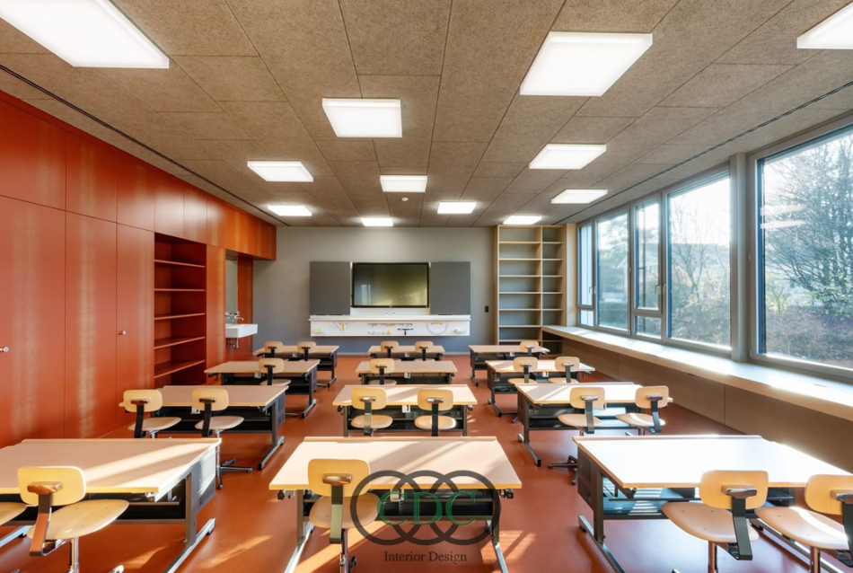 Thiết kế nội thất trường THCS trong tòa nhà