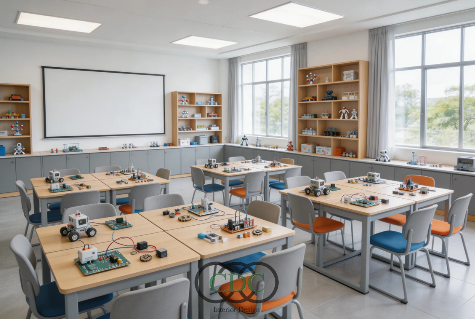 Thiết kế nội thất trường THPT trong tòa nhà