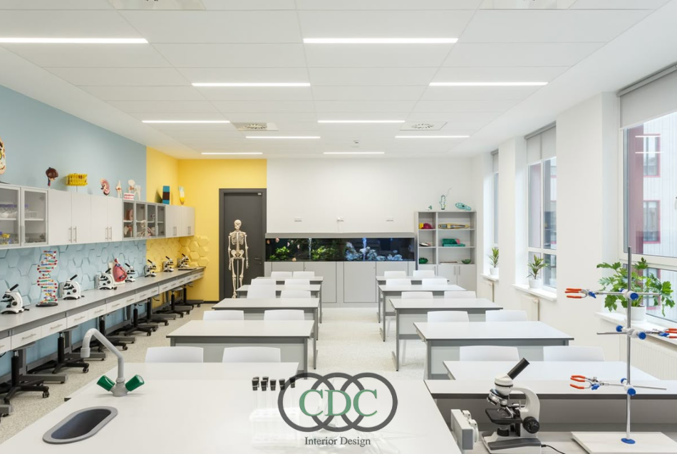 Thiết kế nội thất trường THPT trong tòa nhà