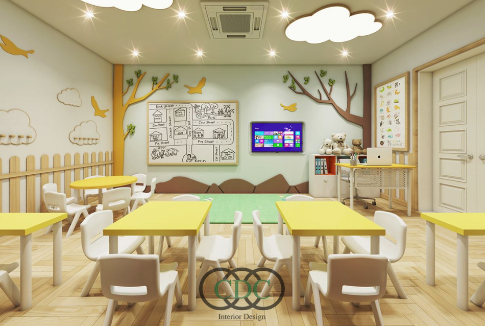 Thiết kế nội thất trường mầm non biệt thự