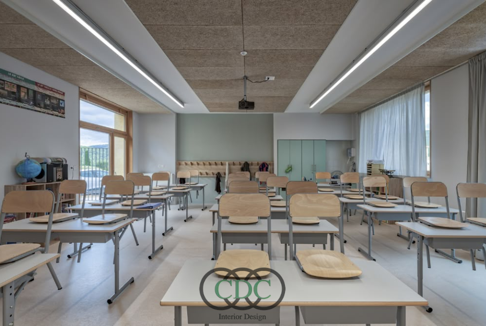 Thiết kế nội thất trường tiểu học trong tòa nhà