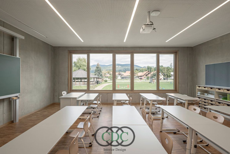 Thiết kế nội thất trường tiểu học trong tòa nhàThiết kế nội thất trường tiểu học trong tòa nhà