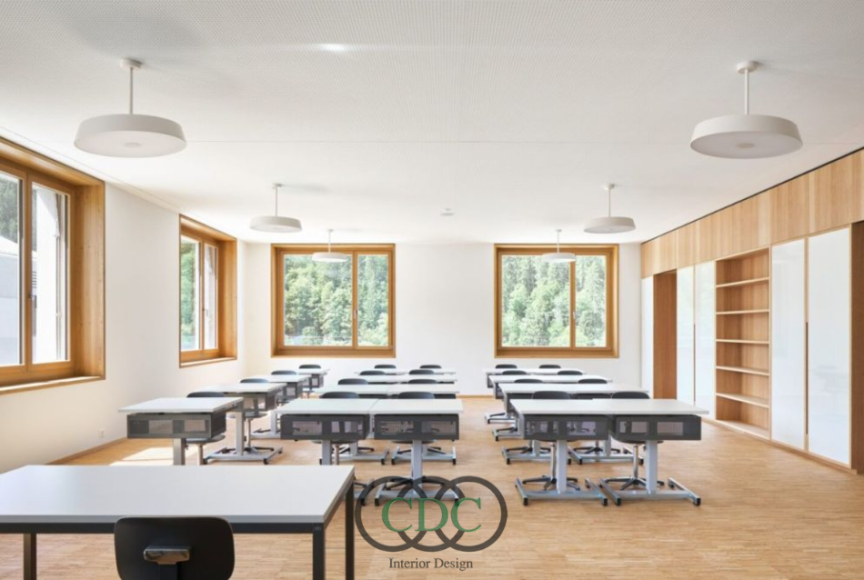Thiết kế nội thất trường tiểu học trong tòa nhà