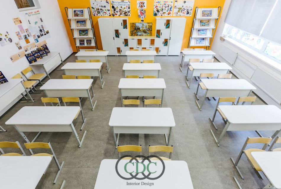 Thiết kế nội thất trường tiểu học trong tòa nhà