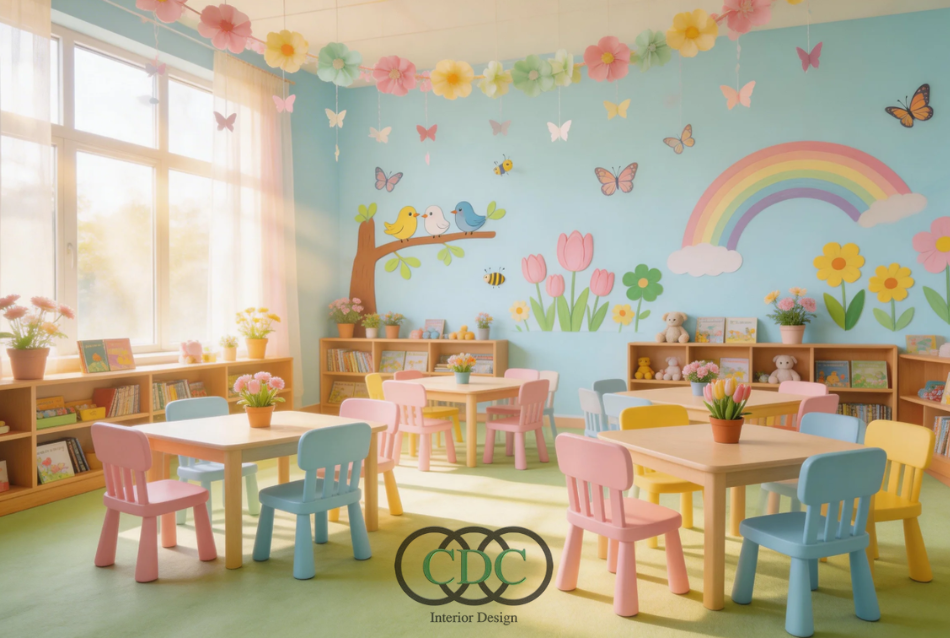 Trang trí lớp mầm non mùa xuân