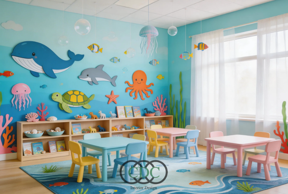 Trang trí lớp mầm non theo chủ đề đại dương