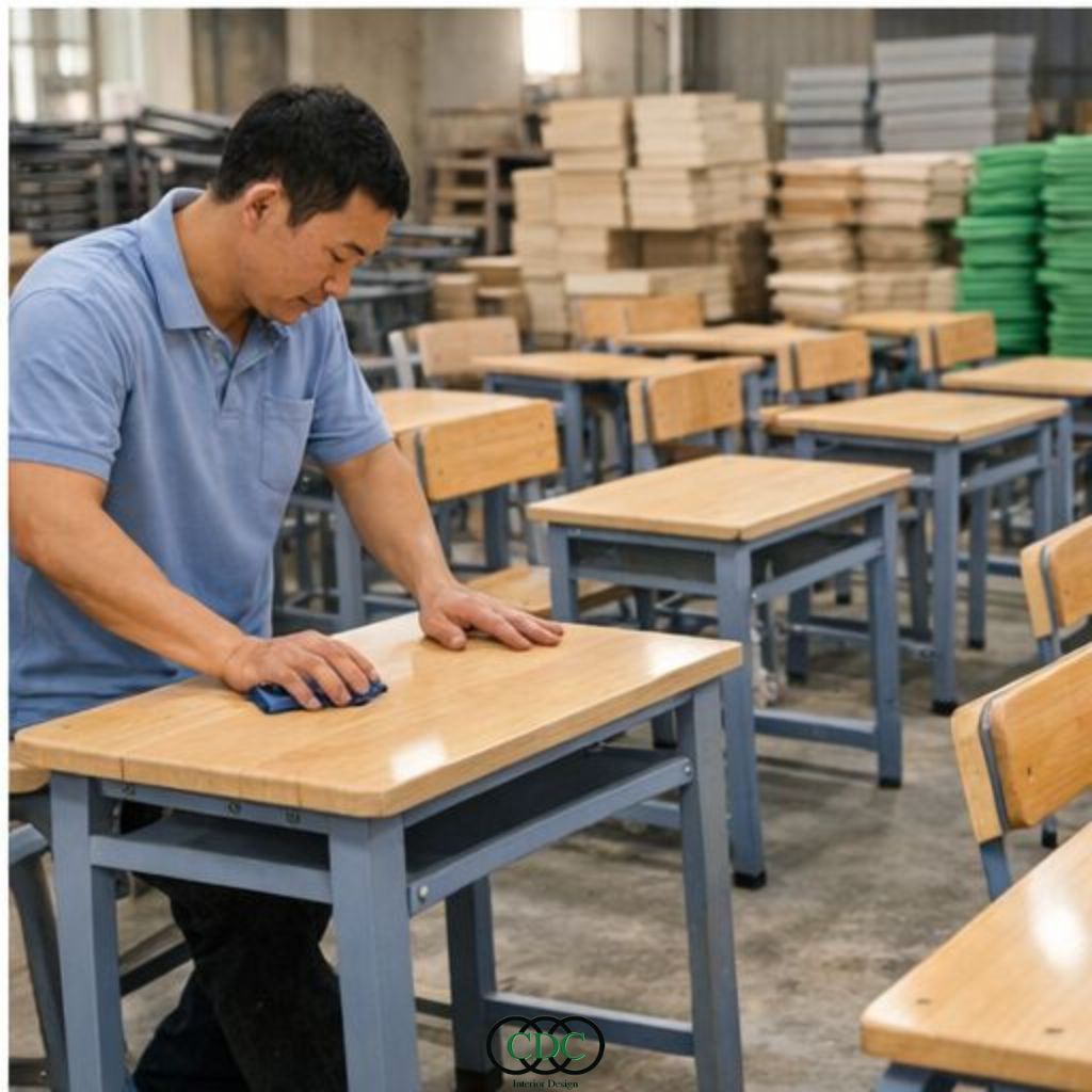 Sản xuất nội thất cho phòng học 7 Xử lý bề mặt nội thất
